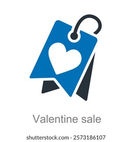 Valentine Sale and love icon concept