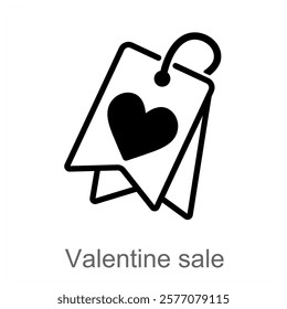 Valentine Sale and love icon concept