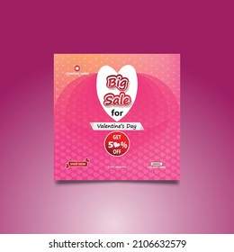 Valentine Sale Offer post design for social media, You can used your business for marketing.