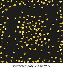 Valentine Sale Template. Abstract Sparkle For Anniversary. Luxury Frame. Golden Happy Wallpaper. Graphic Concept For Celebration. Gold Wedding Banner. Yellow Valentine Sale Template.