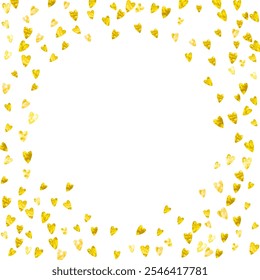 Valentine Sale Vector. Beautiful Design For Anniversary. Luxury Frame. Golden Retro Backdrop. Modern Sparkle For Engagement. Gold Special Border. Yellow Valentine Sale Vector.