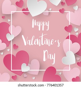 Valentine scene background. Realistic paper style with space for editing.