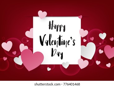 Valentine scene background. Realistic paper style with space for editing.