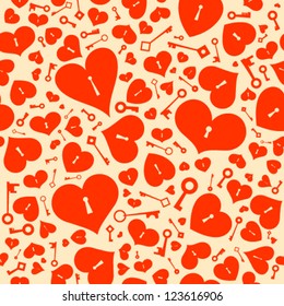 Valentine seamless background with hearts.