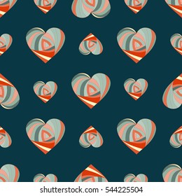 Valentine seamless background. Ornament for Valentine's Day. Color texture with  hearts