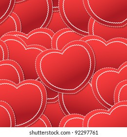 Valentine seamless background of white and red hearts