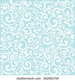 Valentine seamless hearts pattern. love seamless pattern. Abstract heart background in blue. Vector Illustration