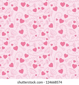 valentine seamless hearts pattern. Vector Illustration