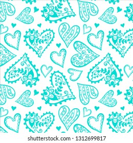 Valentine seamless hearts pattern. Vector Illustration