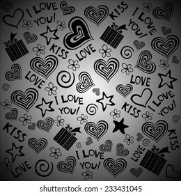 Valentine seamless hearts pattern. Vector Illustration