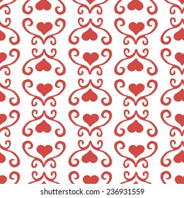 Valentine seamless hearts pattern. Vector Illustration