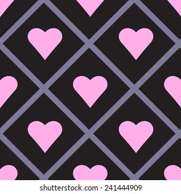 Valentine Seamless Hearts Pattern Vector Illustration