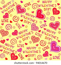 valentine seamless hearts pattern. Vector Illustration