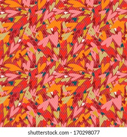 Valentine seamless pattern with bright colorful hearts. 14 February. Valentine's Day background.