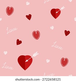 Patrón inconsútil de San Valentín para la tarjeta, fondo, papel de embalaje