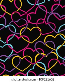 Valentine seamless pattern with color hearts