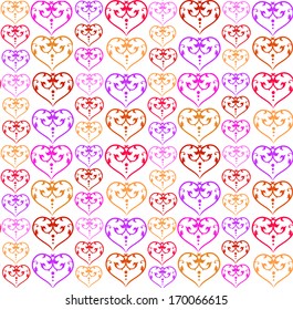 Valentine seamless pattern with colorful hearts