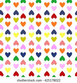 Valentine seamless pattern with colorful hearts