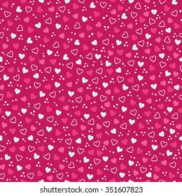Valentine seamless pattern with confetti and hearts. Perfect for holiday invitations, St. Valentine's Day greeting cards, decorations, wallpaper, pattern fills, gift paper