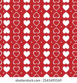 Valentine seamless pattern design heart shape in white