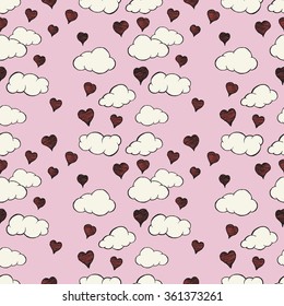 Valentine seamless pattern. Hand drawn.