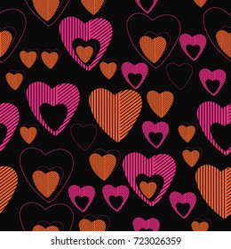 Valentine  seamless  pattern . Hand drawn.