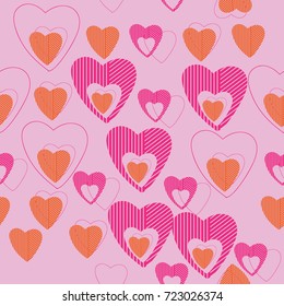 Valentine  seamless  pattern . Hand drawn.