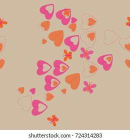 Valentine  seamless  pattern . Hand drawn.