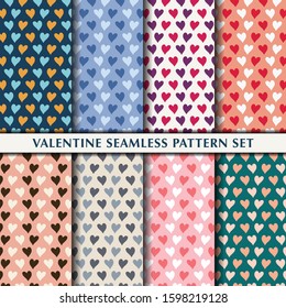 Valentine Seamless Pattern Heart Set Collection