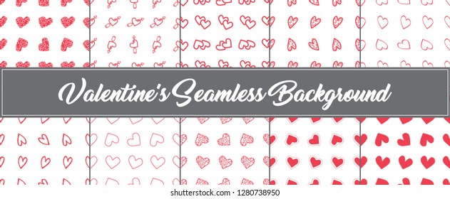Valentine Seamless Pattern Heart shape for Greeting Card, Invitation and Banner