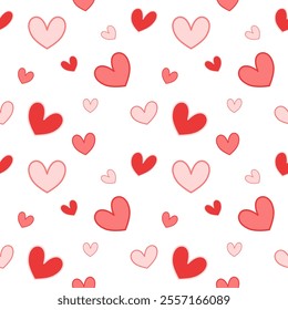 Valentine Seamless Pattern with Hearts
