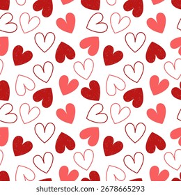Valentine seamless pattern with hearts valentine day  design for fabric, cotton, wallpaper, satin and background