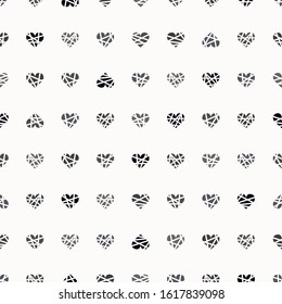 Valentine seamless pattern with hearts on white background. For wallpaper, gift and wrapping paper, greeting card and wedding invitations, textile, fabric, linen, pajamas, web page.