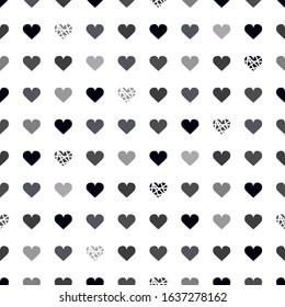 Valentine seamless pattern with hearts on white background. For wallpaper, gift and wrapping paper, greeting card and wedding invitations, textile, fabric, linen, pajamas, web page.