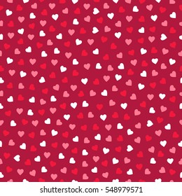 Valentine Seamless Pattern With Hearts. Perfect For Wallpaper, Web Page Background, Textile, Greeting Cards And Wedding Invitations