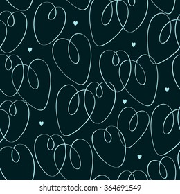 Valentine seamless pattern with hearts, vector illustration for wrapping paper, greeting cards and textile swatches.