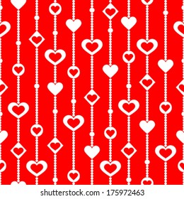 Valentine seamless pattern on a red background