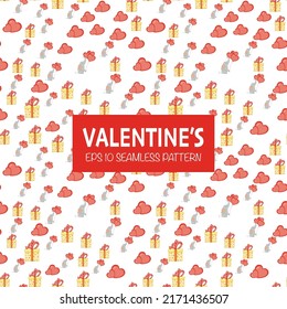 Valentine seamless pattern. Perfect for wallpaper, web page background, textile, greeting cards and wedding invitations.