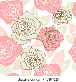 Valentine seamless pattern with rose design