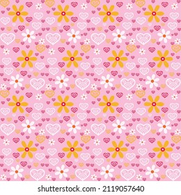 Valentine seamless pattern set. Red and pink repeating patterns for Valentine's Day, holiday cards, gift wrap, fabric, scrapbooking, backgrounds and more. February 14th. Love