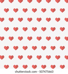 Valentine seamless pattern. Small little origami heart never ending mosaic. Vector graphic element.