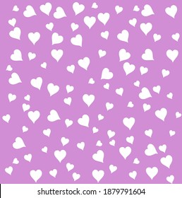 valentine seamless pattern with stylized artistic hand drawn hearts