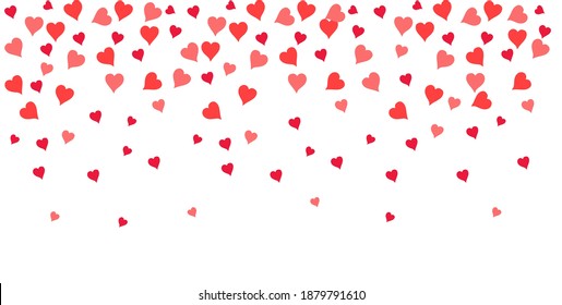 valentine seamless pattern with stylized artistic hand drawn hearts