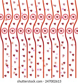 Valentine seamless pattern.Happy Valentines Day background.Vector EPS10.