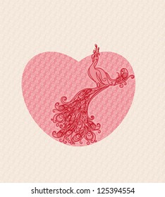 Valentine seamless with peacock