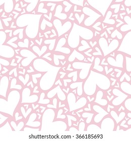  Valentine seamless stylish pink pattern with hearts. Vector illustration. 