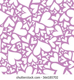  Valentine seamless stylish pink pattern with hearts. Vector illustration. 