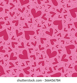 Valentine seamless stylish pink pattern with hearts. Vector illustration. 