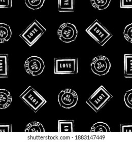 Valentine, seamless vector design. Beautiful abstract invitation card. Valentine's day gorgeous wallpaper design. Stamp with love text.