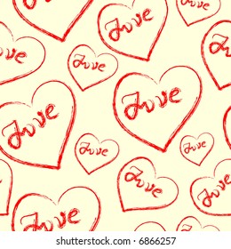 Valentine. Seamless vector wallpaper with hearts
